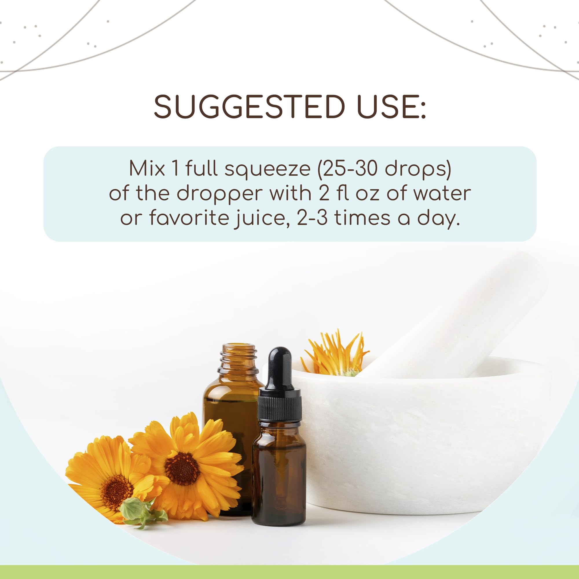 HerbEra tincture being poured into water for quick, convenient use.
