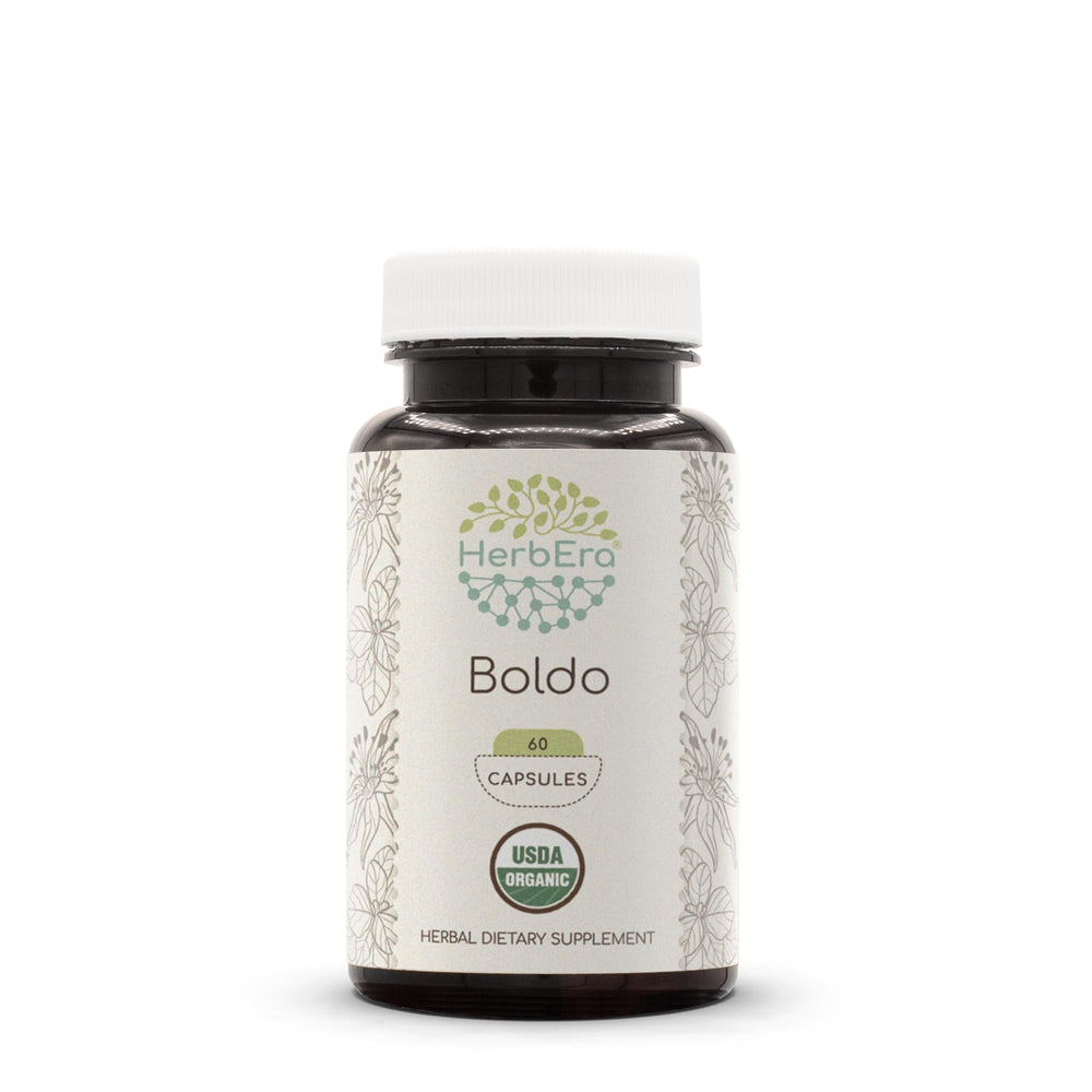 HerbEra Boldo capsules bottle for daily organic supplement routine