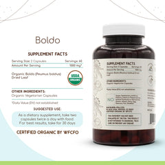 Glass dropper with Boldo liquid extract showing 1-3 ratio.