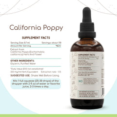 Amber liquid in HerbEra California Poppy tincture bottle suggests purity.
