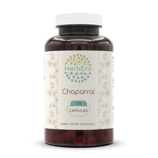 HerbEra Chaparral bottle front signaling premium quality for daily wellness.