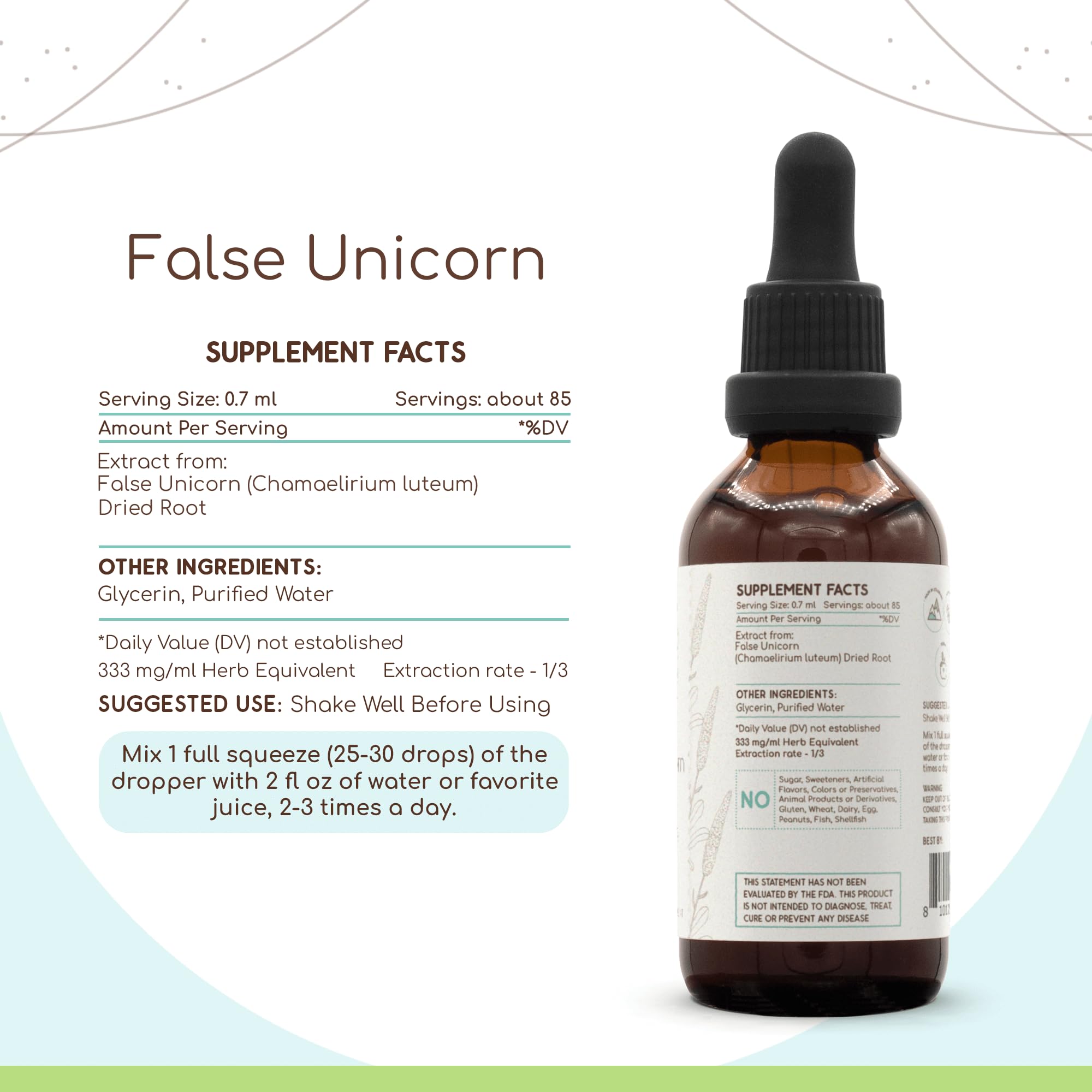 HerbEra False Unicorn B60 dried root specimen for authenticity.