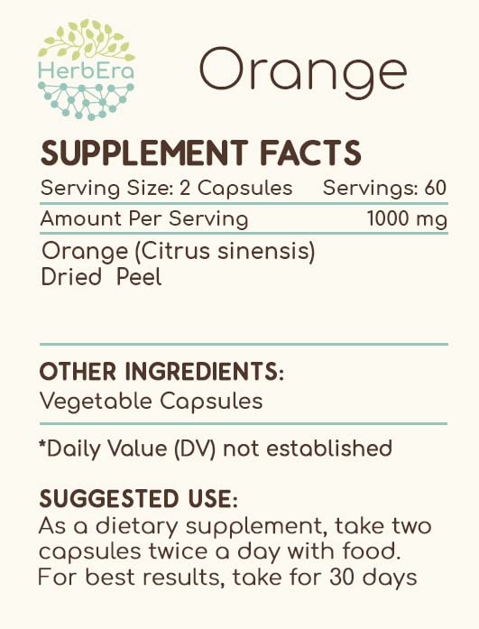 HerbEra orange-dried-peel powder highlights natural citrus aroma and flavor.