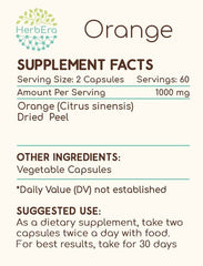 HerbEra orange-dried-peel powder highlights natural citrus aroma and flavor.