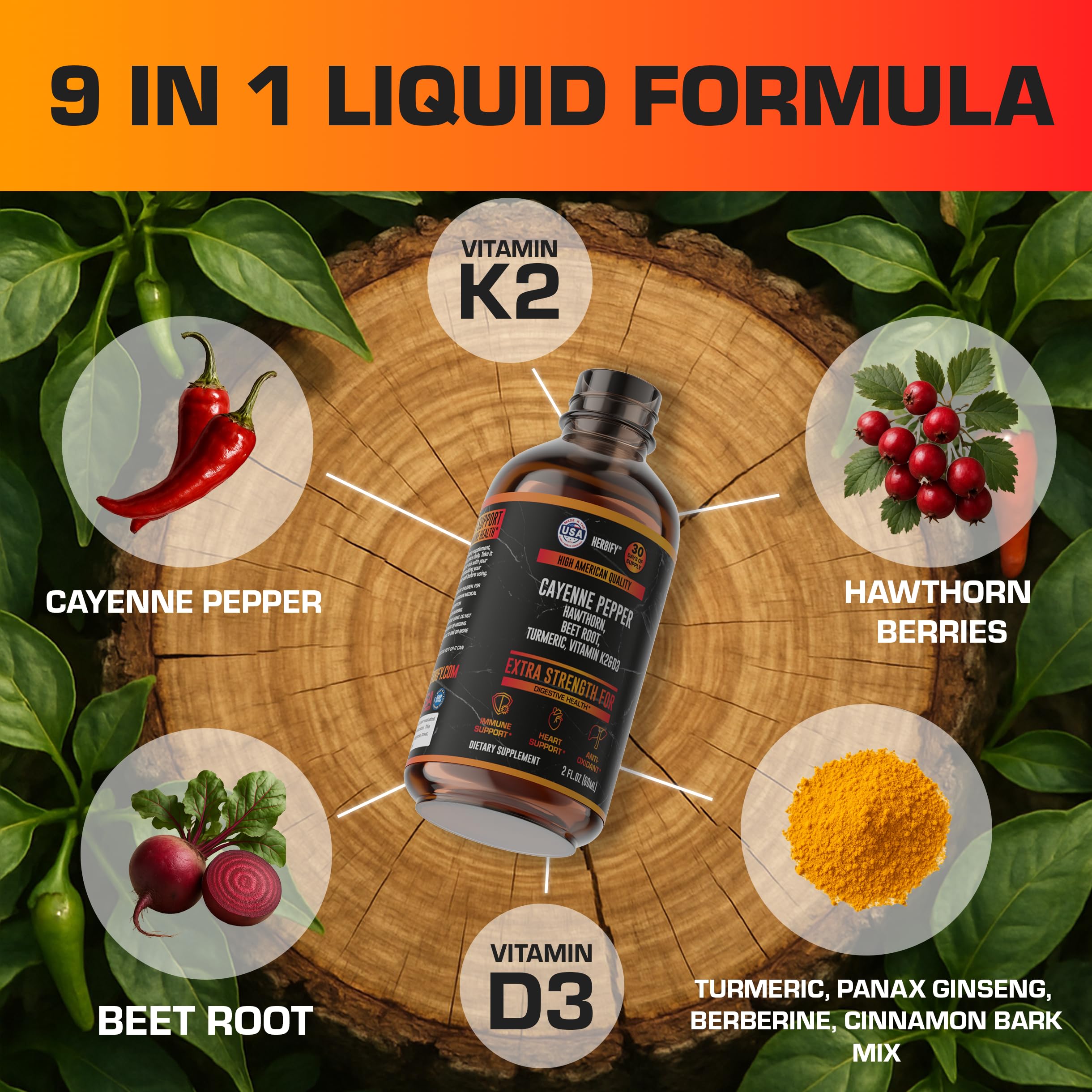 HERBIFY Cayenne Pepper Drops dropper for precise daily dosing