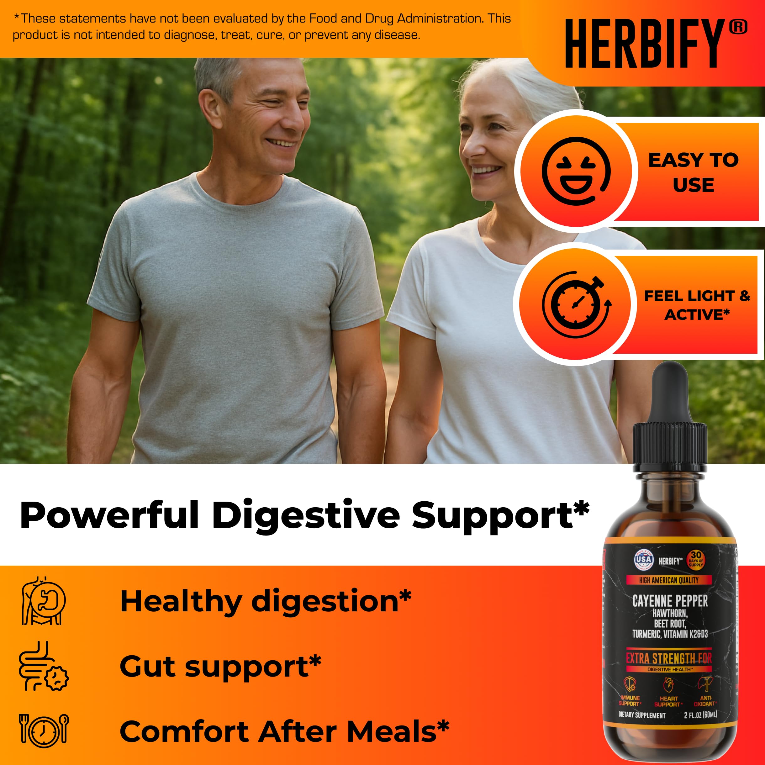 Product label highlights turmeric and vitamin blend for holistic support