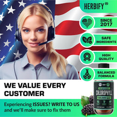 HERBIFY Chlorophyll Drops on shelf showcase all-natural ingredients.