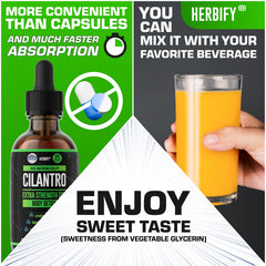 HERBIFY Cilantro Tincture with heart icon hints heart support.