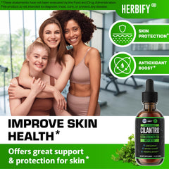 HERBIFY Cilantro leaves highlight natural detox ingredients.