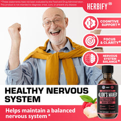 HERBIFY Lions Mane raspberry-flavored tincture bottle for taste and immune-friendly routine