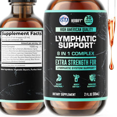 HERBIFY Lymphatic Drainage Drops bottle for daily detox support.