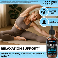 HERBIFY Magnesium Complex Drops USA-made packaging on display.