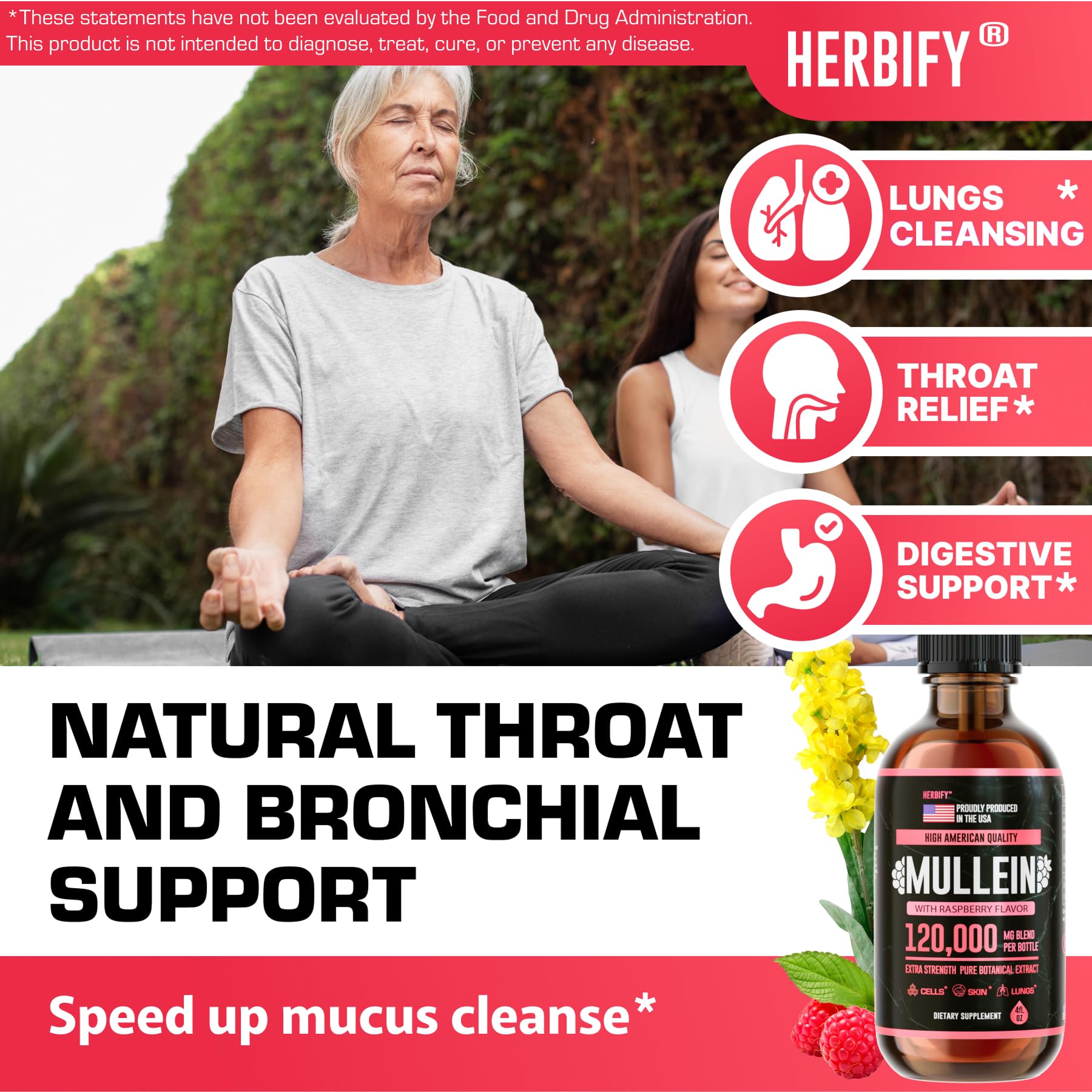 Raspberry-flavored HERBIFY Drops offer a palatable option for daily use.