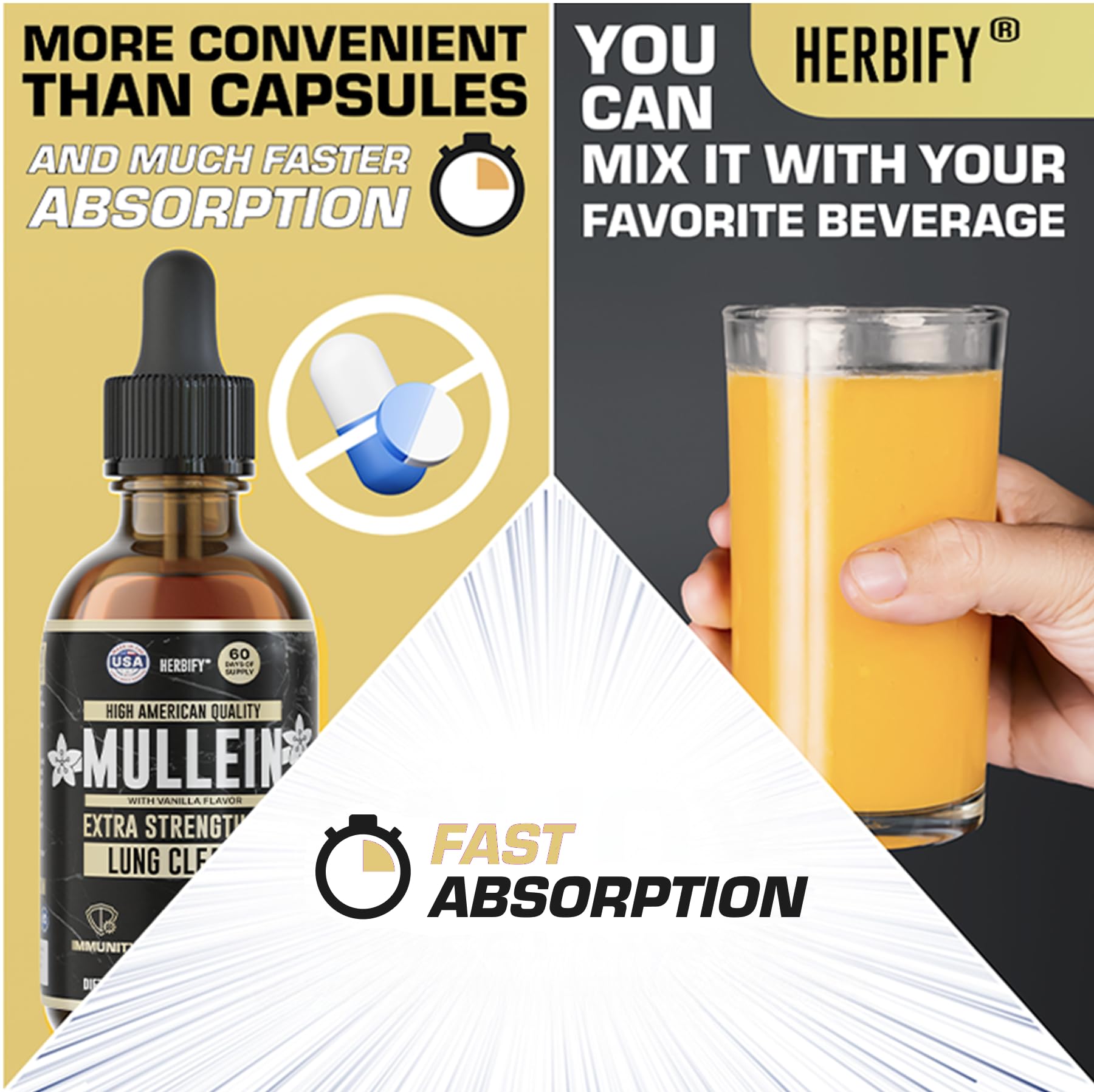 HERBIFY Mullein Drops made in USA with Florida sourcing.