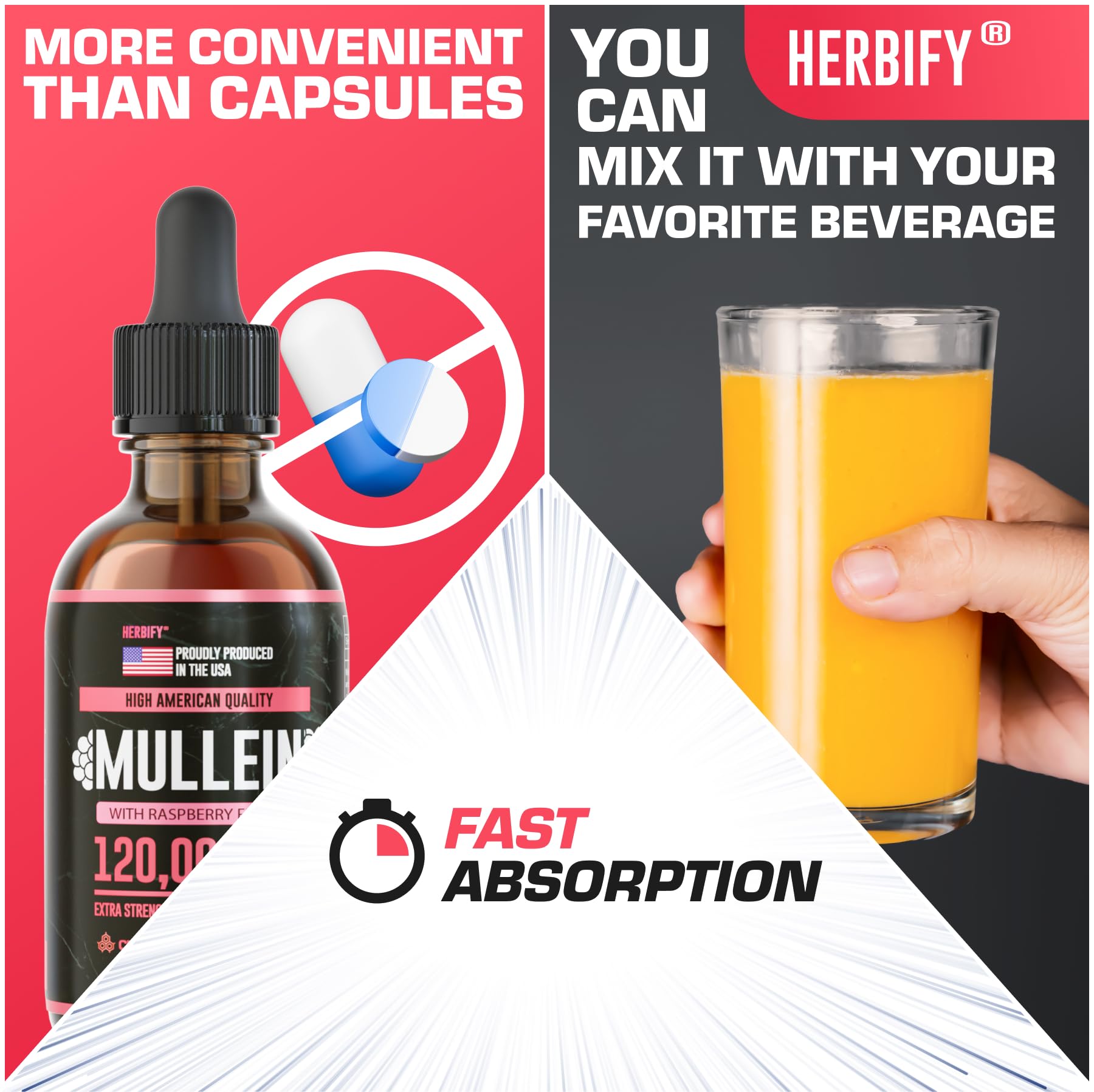 Made in USA label on HERBIFY Drops signals quality and domestic sourcing.