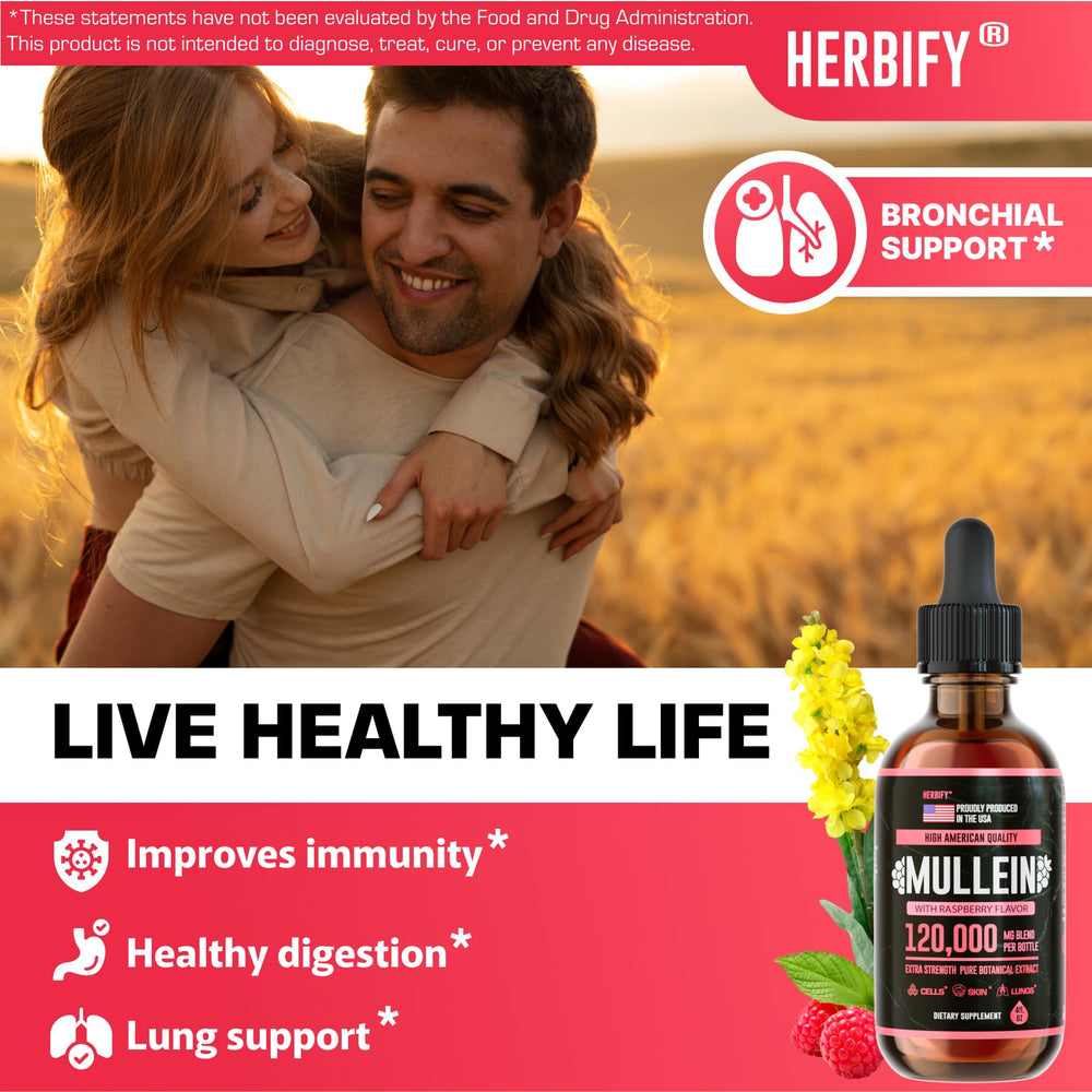 Ingredients-leaf and flower highlight mullein extract in HERBIFY Drops.