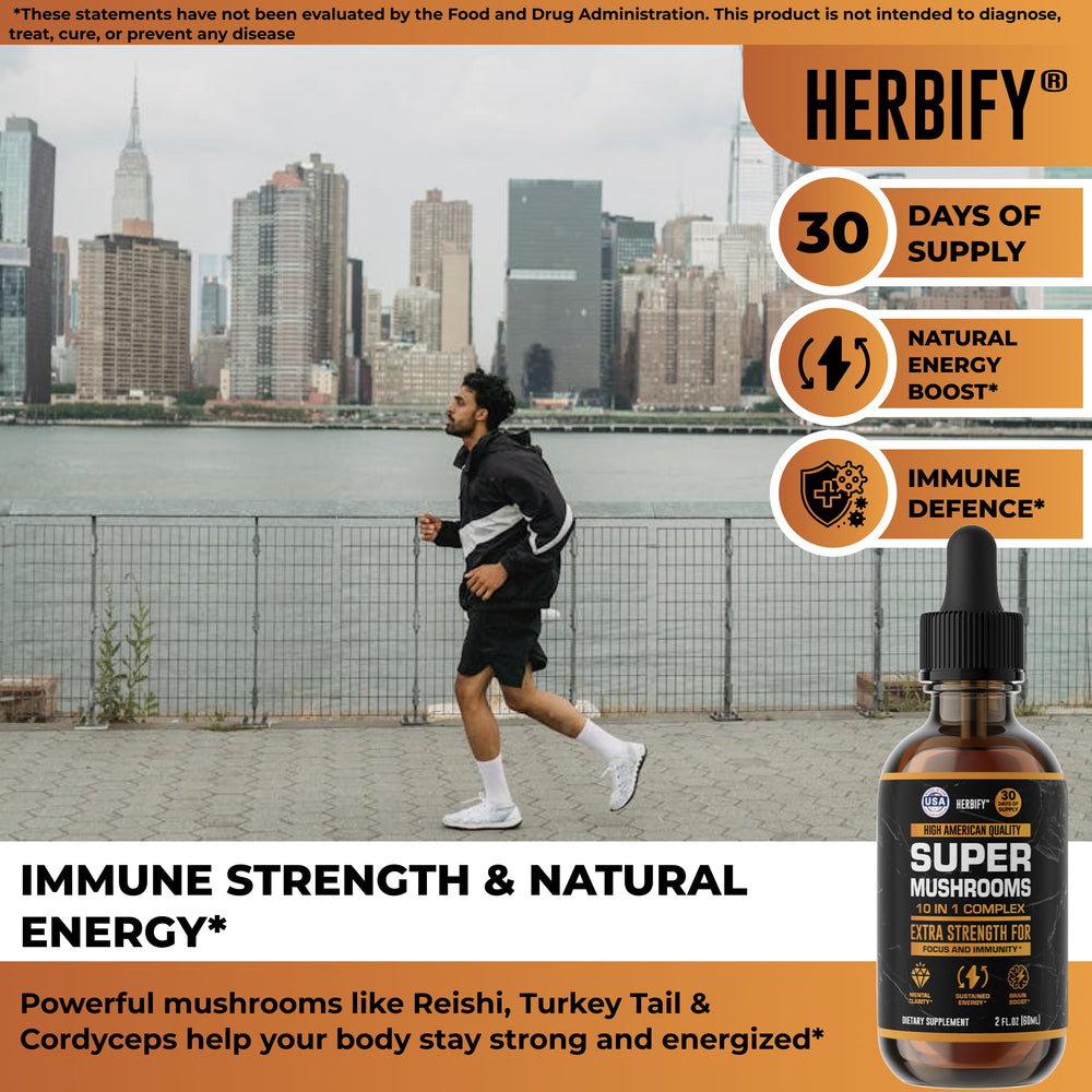 HERBIFY Cordyceps bottle for physical stamina and steady daily focus