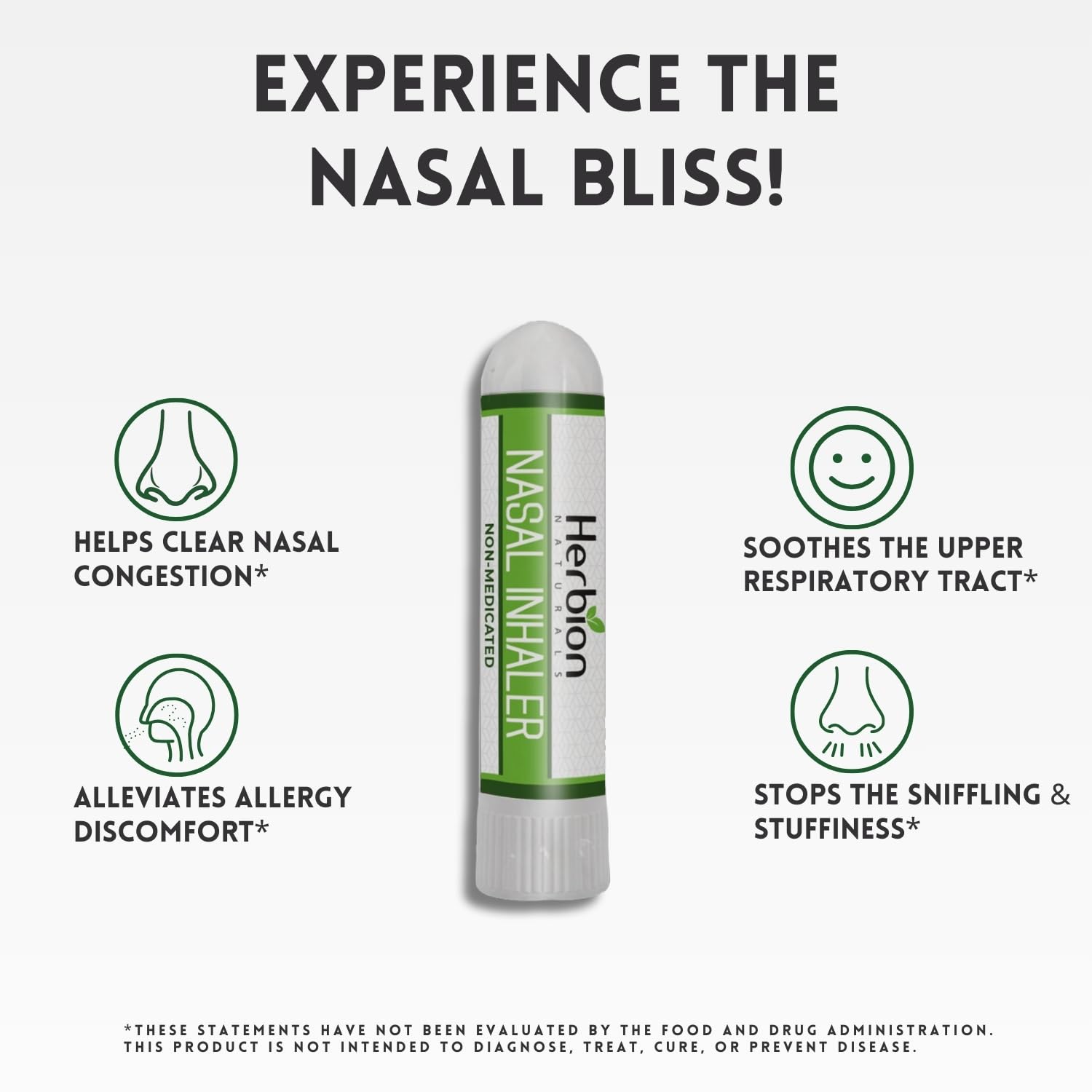 Herbion Naturals Nasal Inhaler with menthol vapors delivering a cooling sensation