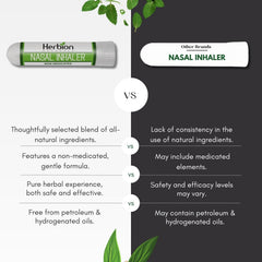 Herbion Naturals Nasal Inhaler natural ingredients like clove eucalyptus camphor on display