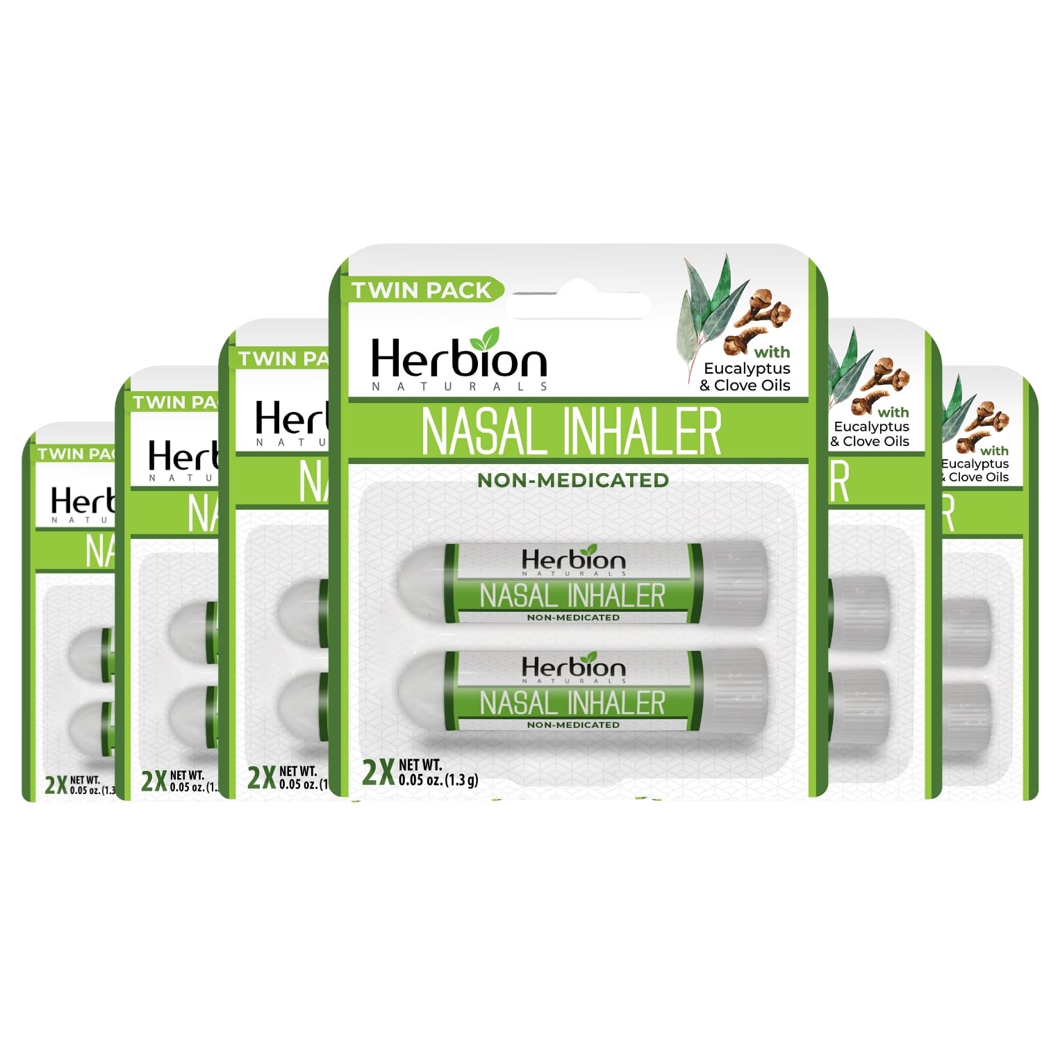 Herbion Naturals Nasal Inhaler pack-2 for quick breathing on the go.