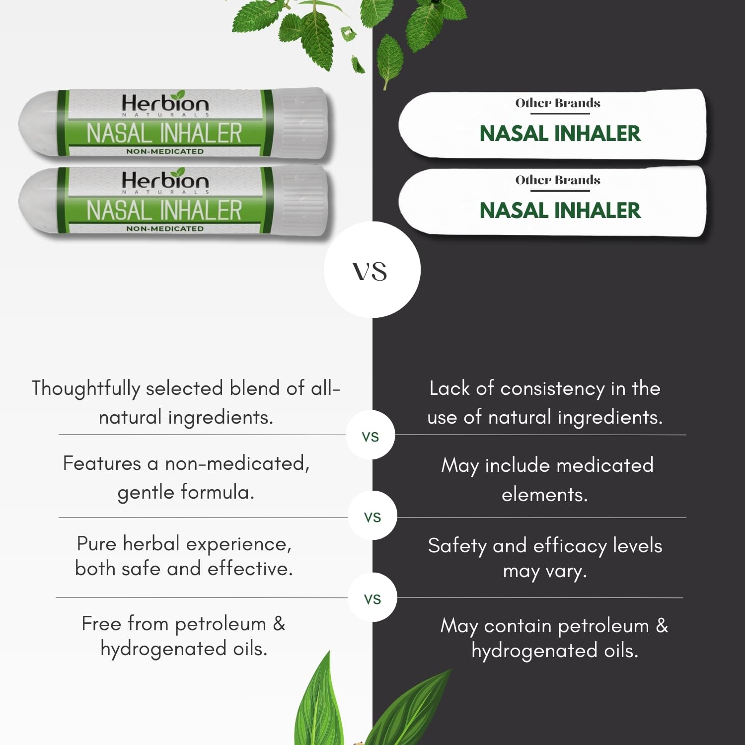 Herbion Naturals Nasal Inhaler safe for adults and teens.