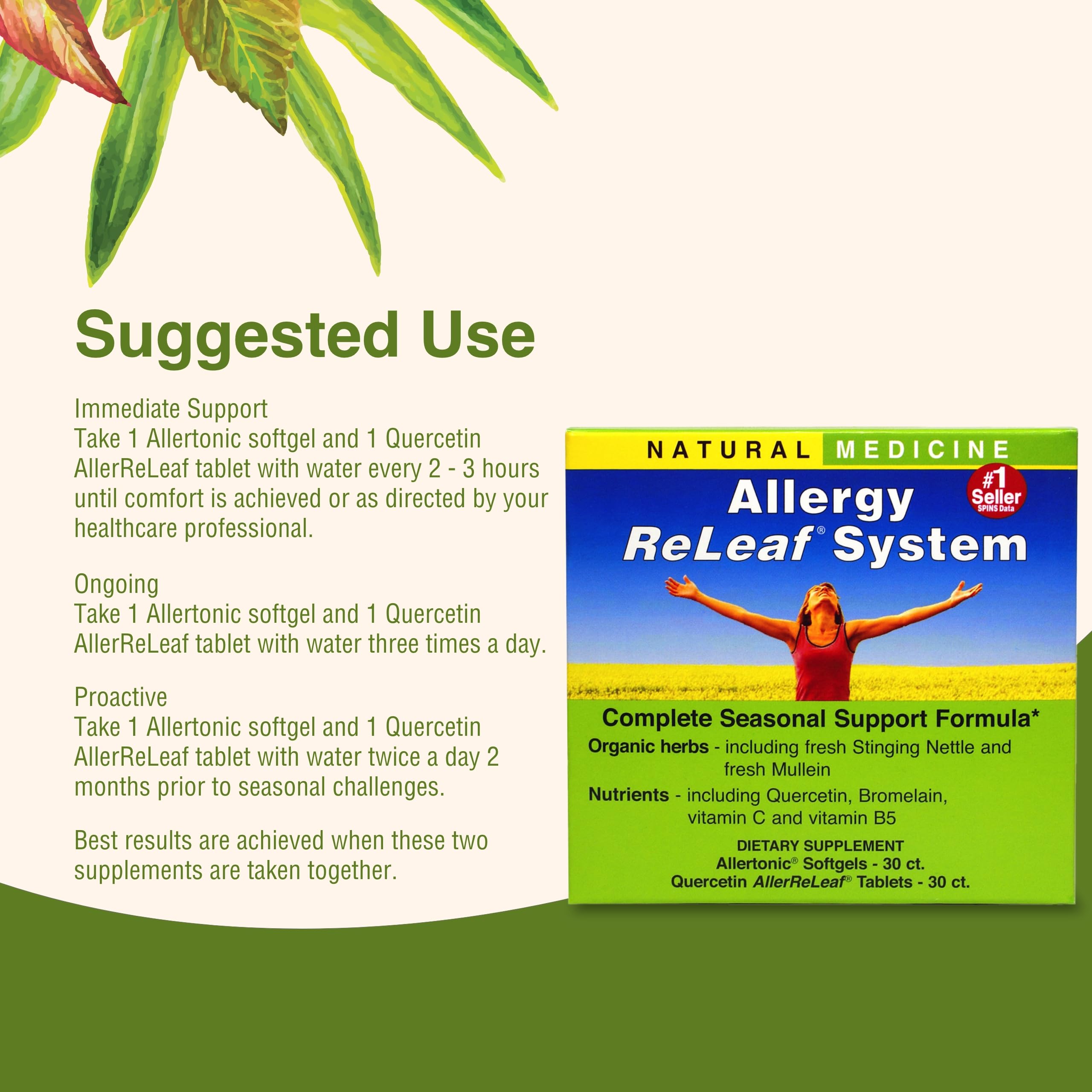 Herbs Etc. Allergy ReLeaf System 2-pack packaging shown for value and seasonal support