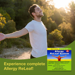 Herbs Etc. Allergy ReLeaf tablets closeup shows compact daily servings.