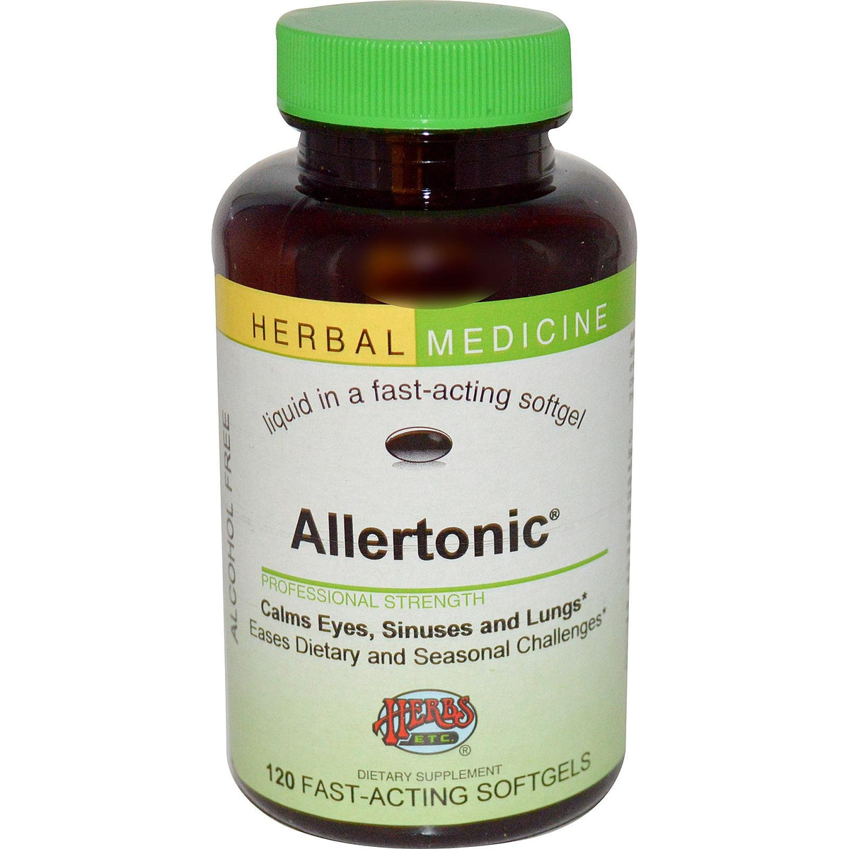 Herbs Etc. Allertonic bottle cap image highlighting herbal seasonal breathing support
