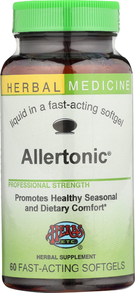 Herbs Etc. Allertonic bottle cap, convenient daily support for seasonal breathing.