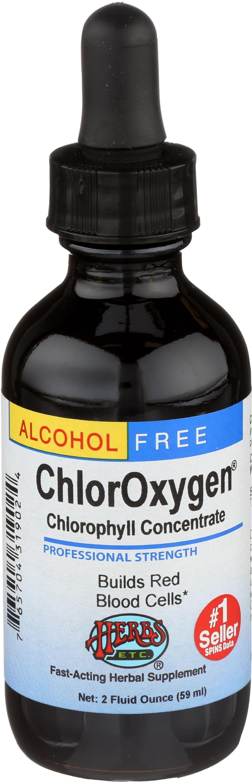 Herbs Etc ChlorOxygen bottle front view showing concentrated chlorophyll for vitality