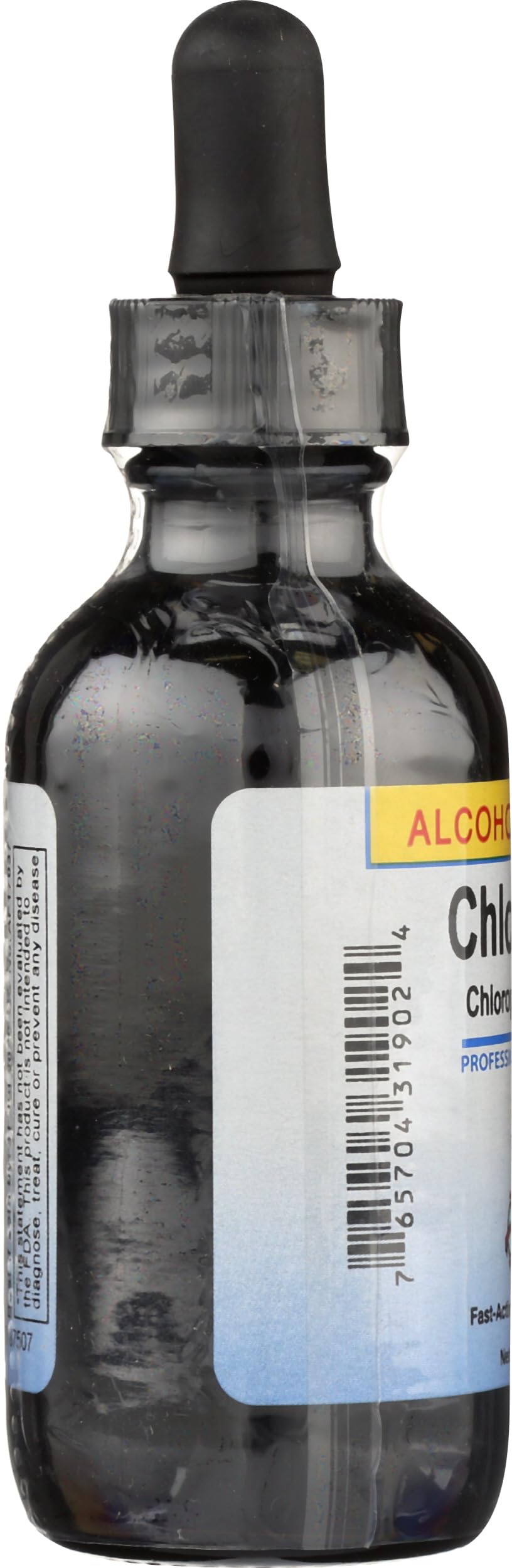 Glass of water with ChlorOxygen bottle demonstrating fast mix and easy consumption