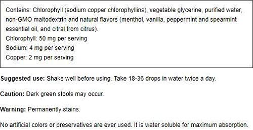 Minty ChlorOxygen liquid beside glass suggests refreshing vitality.