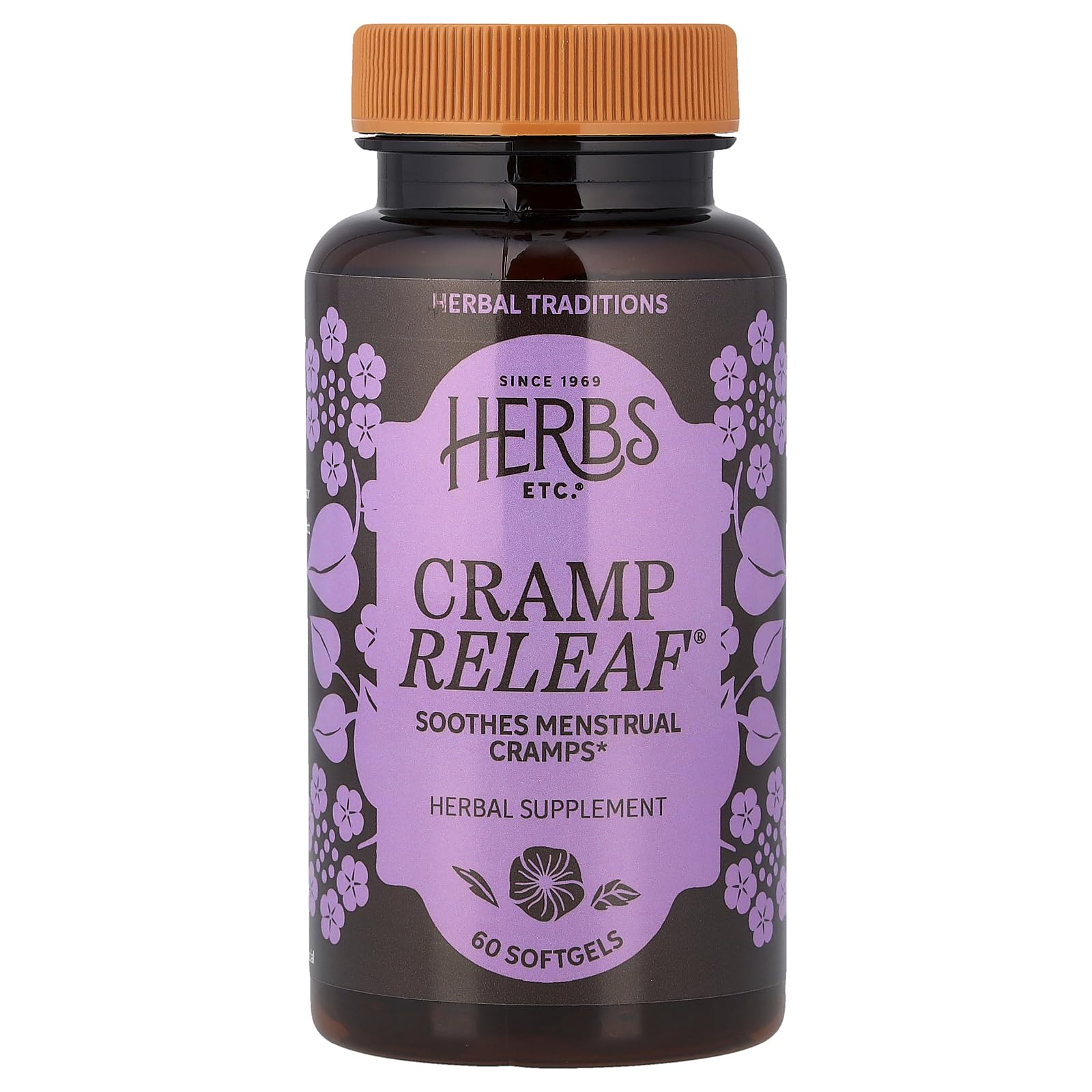 Herbs Etc. Cramp ReLeaf bottle pour for abdominal support during menstruation.