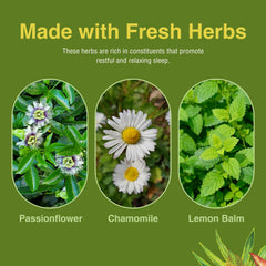 Herbs Etc. Deep Sleep chamomile bloom emphasizes calming herb notes in the blend.