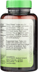 Herbs Etc. Deep Sleep softgels bottle side highlighting herbal blend.