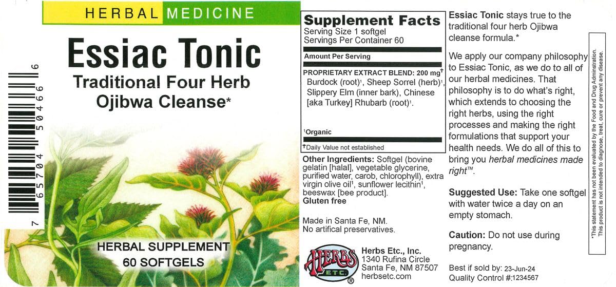 Herbs Etc. Essiac Tonic being poured demonstrates easy daily use during cleansing routines.