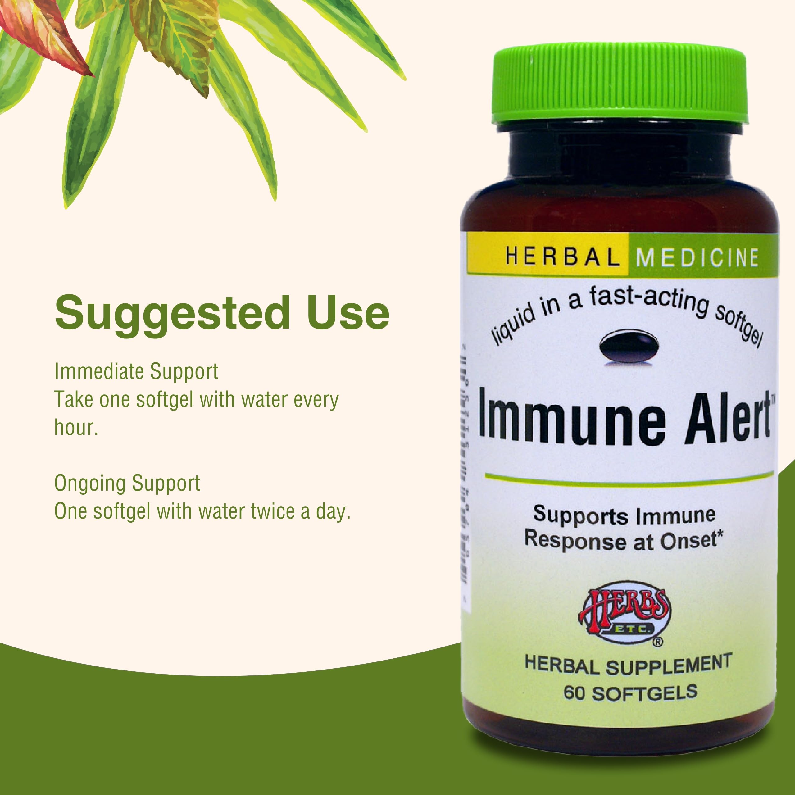 Herbs Etc. Immune Alert on store shelf display inviting first-day challenges