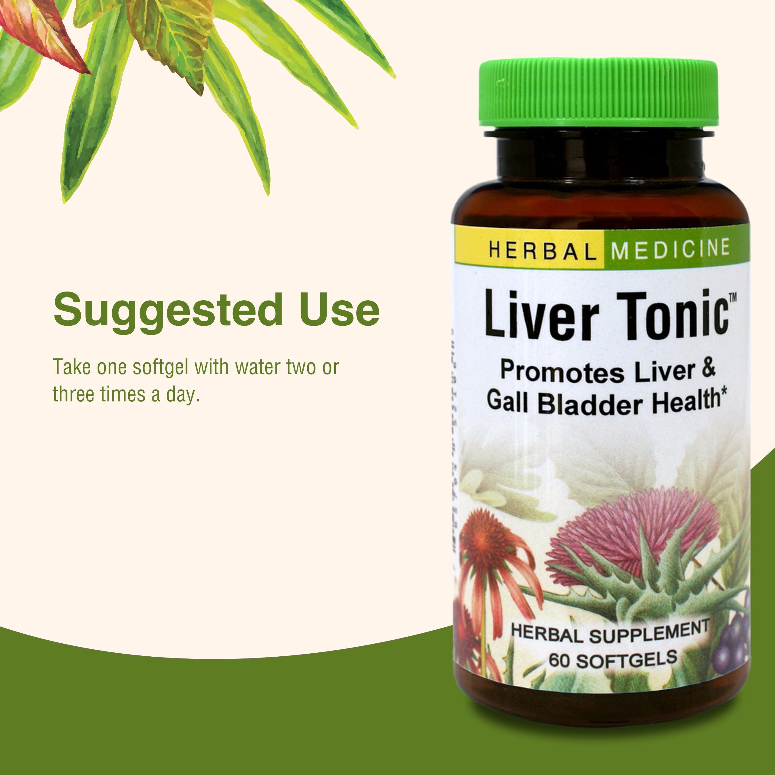 Herbs Etc. Liver Tonic bottle on a clean counter suggesting daily liver care.