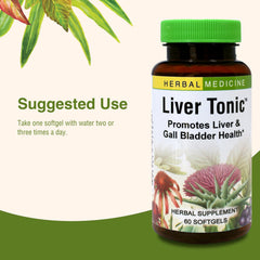 Herbs Etc. Liver Tonic bottle on a clean counter suggesting daily liver care.