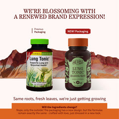 Lung Tonic bottle with horhound imagery for breathing support