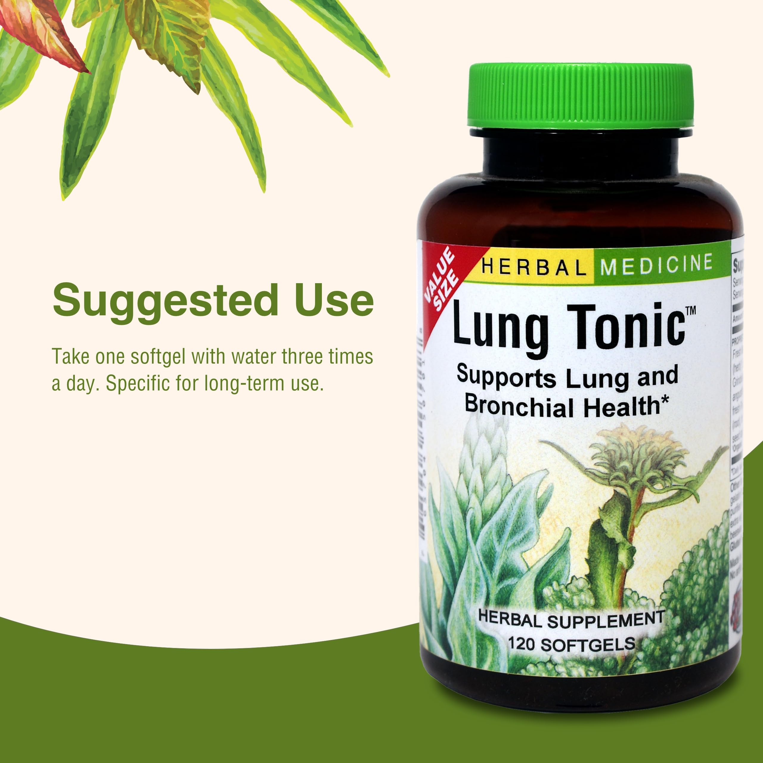 Lung Tonic 2-pack display on shelf for routine use