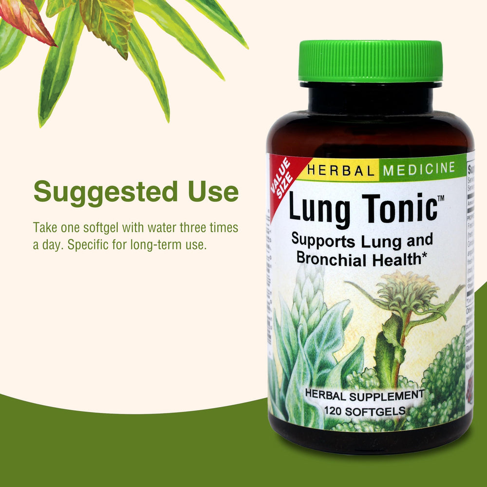 Lung Tonic 2-pack display on shelf for routine use