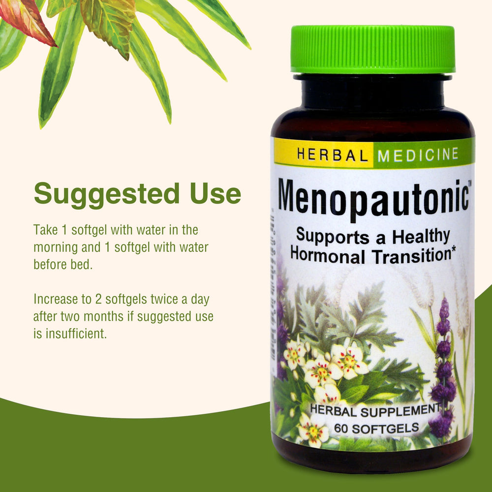 Woman taking a Menopautonic capsule during morning routine.