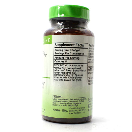 ParaFree softgels by Herbs Etc. support gut health with herbal blend.