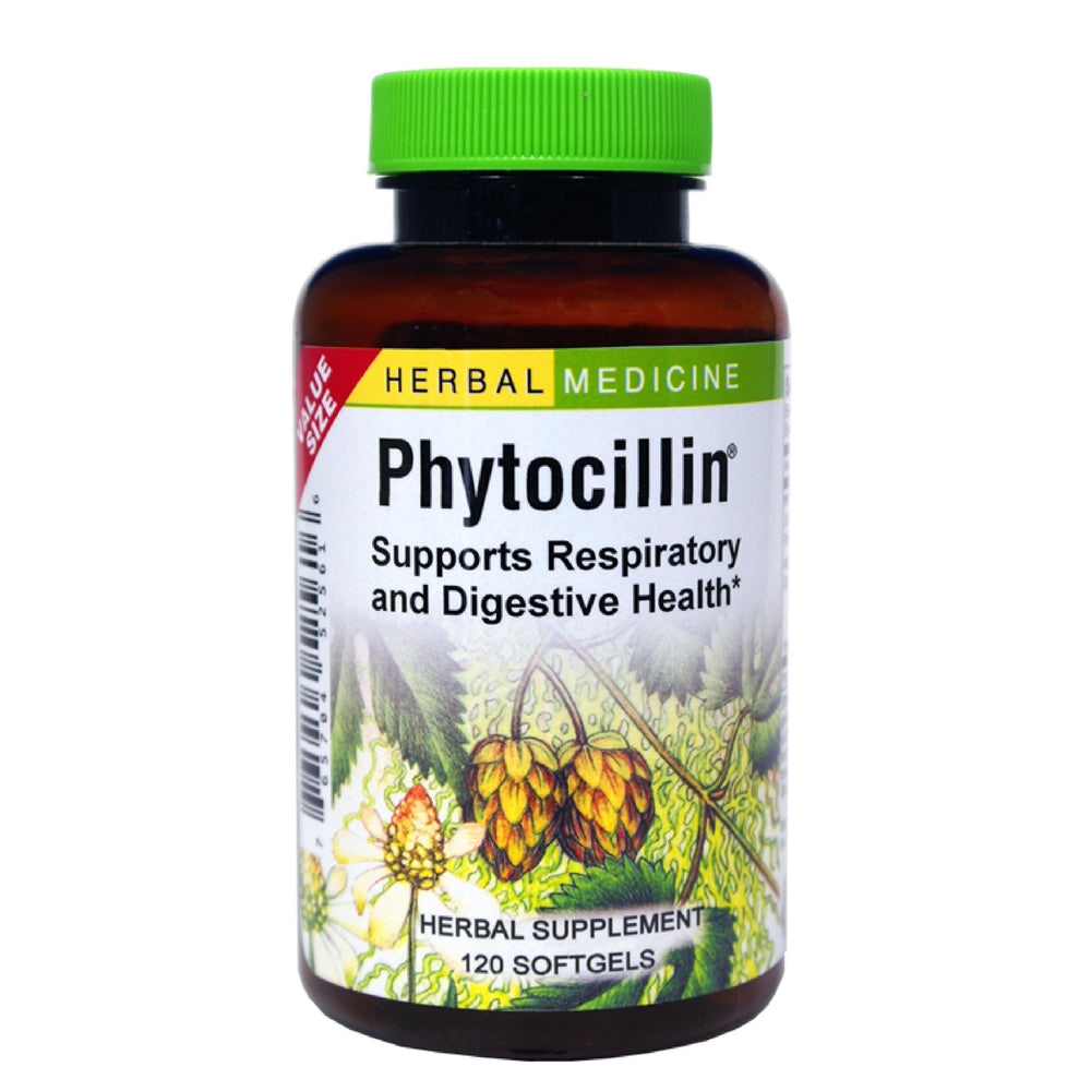 Herbs Etc. Phytocillin bottle packshot for respiratory and digestive support.