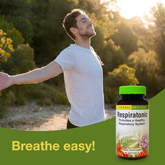 Respiratonic softgel label from Herbs Etc. highlighting short-term lung support.