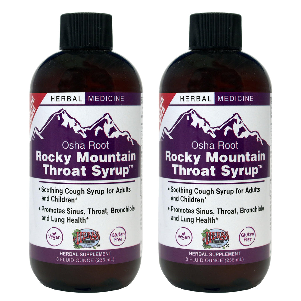 Herbs Etc. Rocky Mountain Throat Syrup bottle supports throat comfort