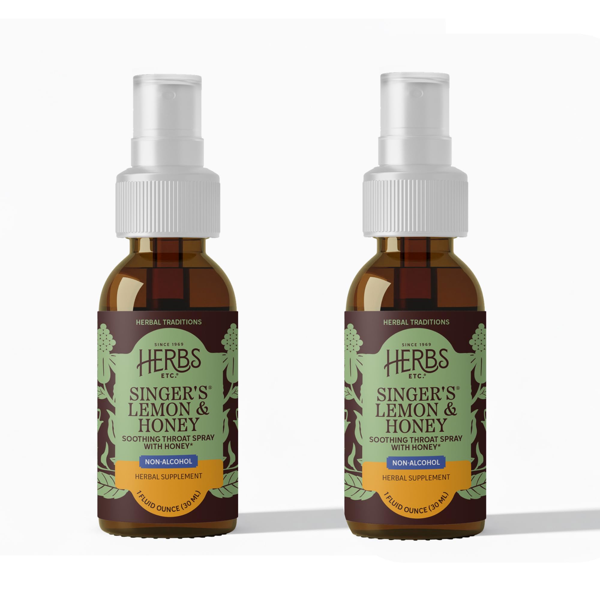 Herbs Etc. Singer's Saving Grace spray bottle for throat comfort.