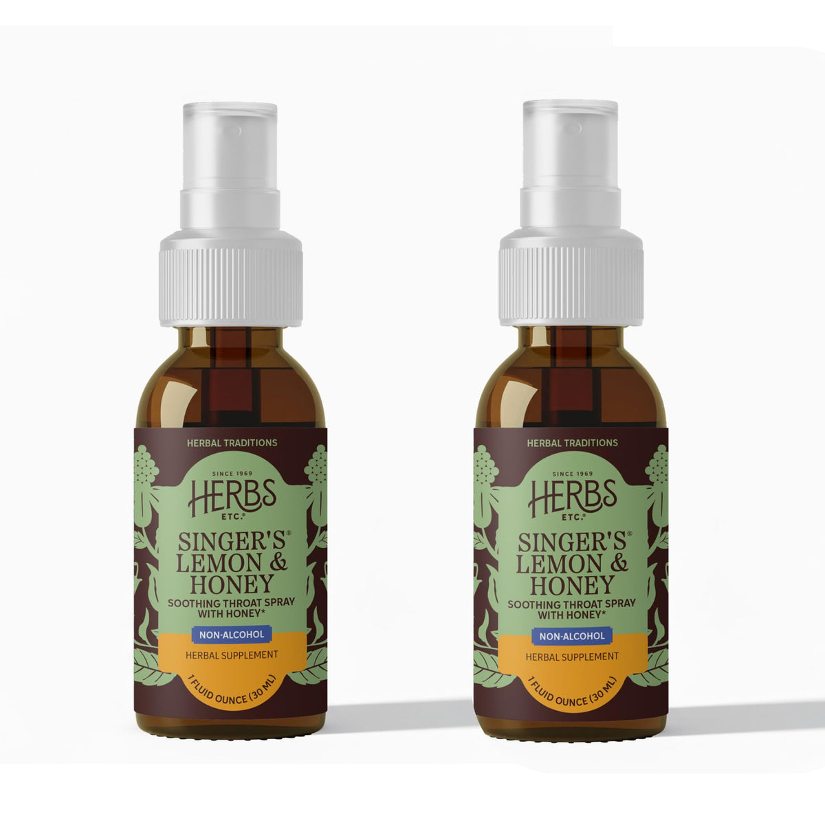 Herbs Etc. Singer's Saving Grace spray bottle for throat comfort.