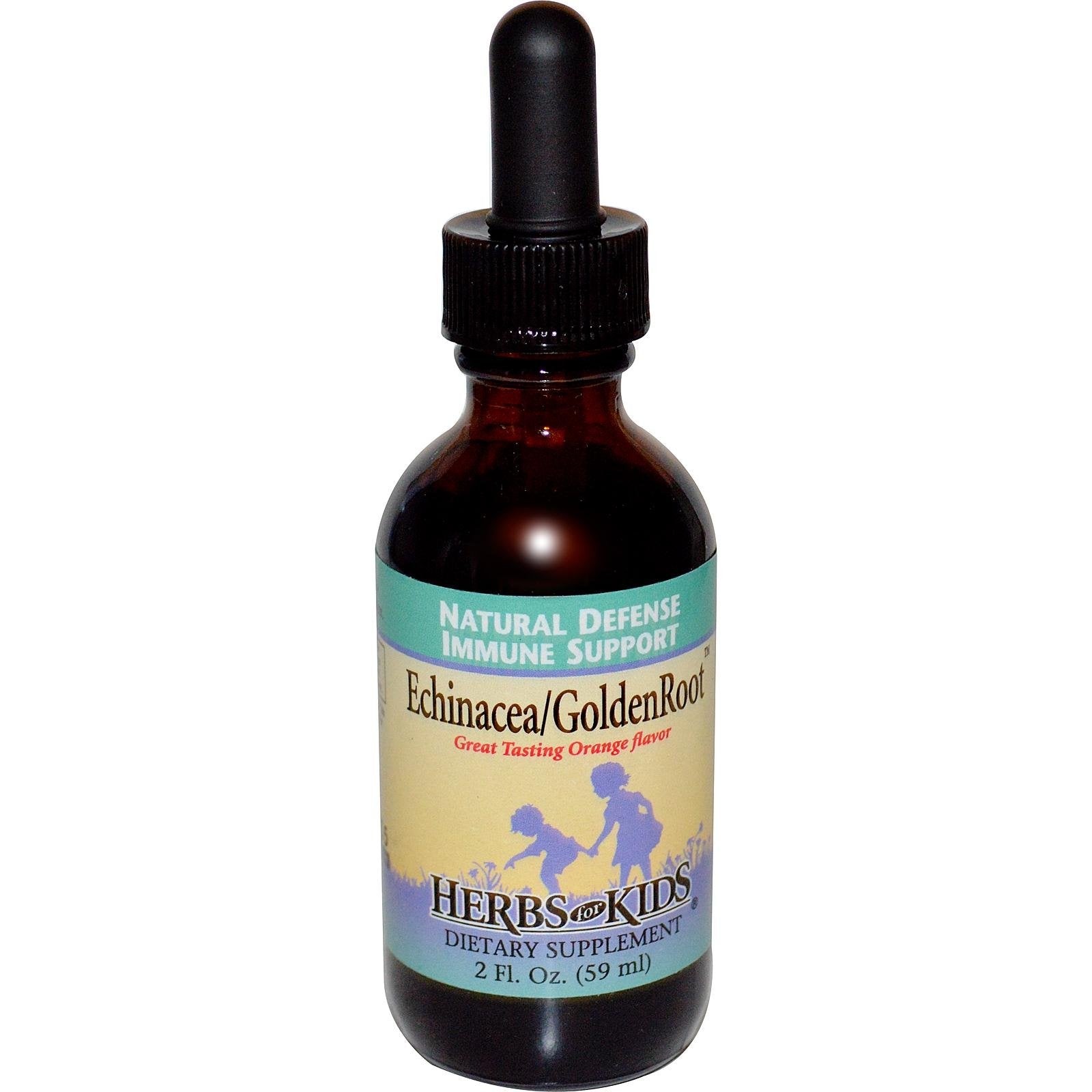 Herbs For Kids Echinacea GoldenRoot Orange bottle with kid-friendly immune support